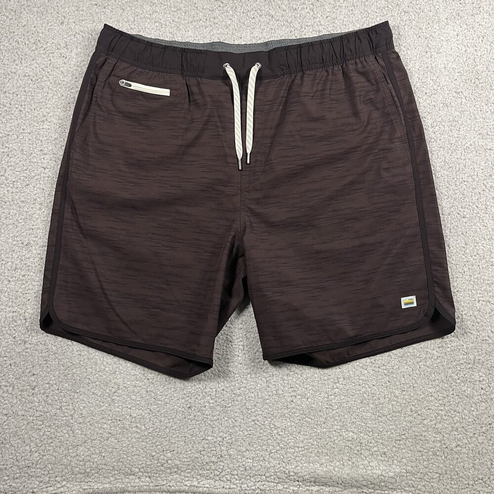Vuori Shorts Mens 2XL Burgundy Drawstring Banks Performance Gym Athletic Unlined